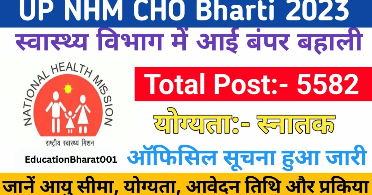 NHM UP Recruitment 2024, CHO Vacancy Notice Released, Apply Online